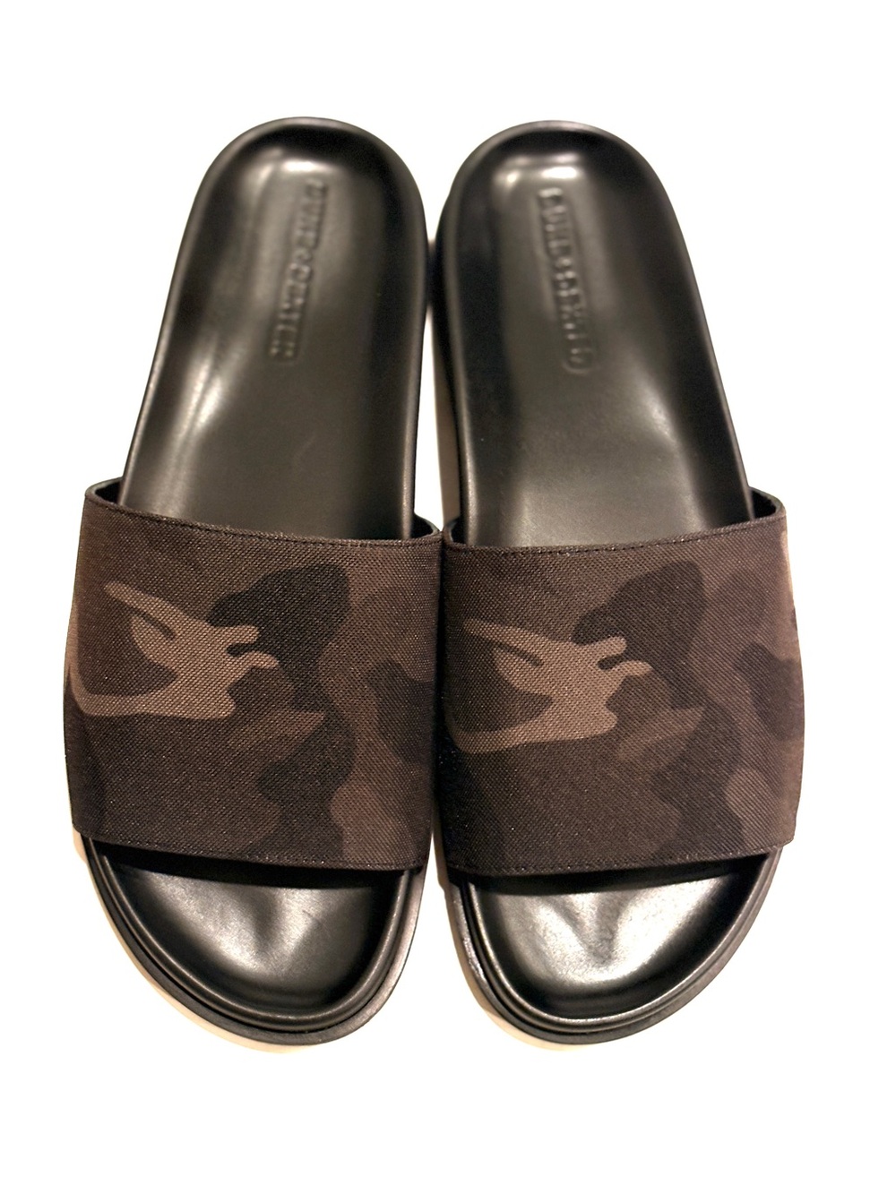 DUKE & DEXTER Camouflage Slide Sandals 11 Handmade in England NEW